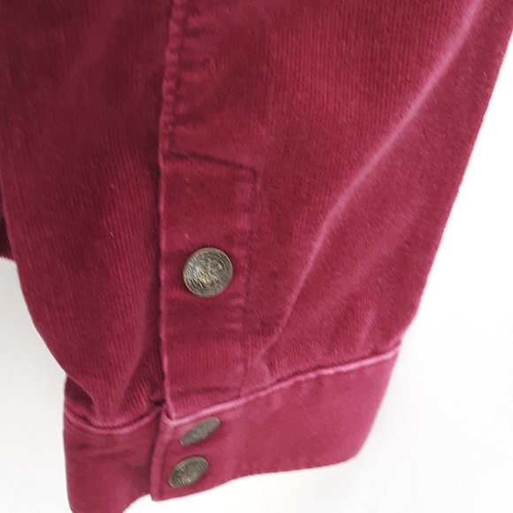 Amber Sun Jacket Corduroy Burgundy Red Womens Large Snap Front - Picture 9 of 16